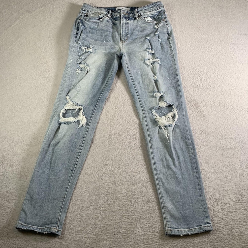 KanCan Jeans Juniors 9/28 Light Wash Distressed Mid Rise‎ Skinny Stretch KC8368L
